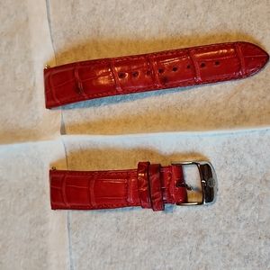 Michele alligator watch band size 20- red
